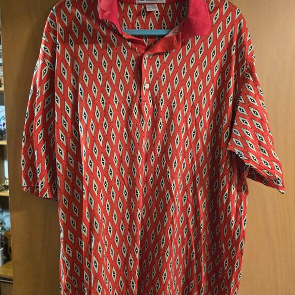 Mint Condition Vintage Slazenger 100% Cotton 90's Print Golf Shirt - Picture 4 of 4